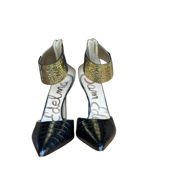 Sam Edelman Crocodile and Gold Pumps‎ Women's Size 10 - Picture 1 of 3
